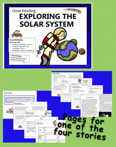 Close Reading,  Exploring the Solar System - Four Articles