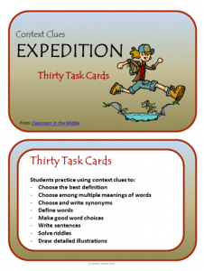 Context Clues task cards