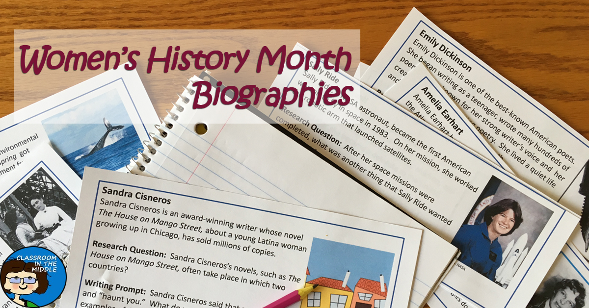 Women's History Month Biographies fb