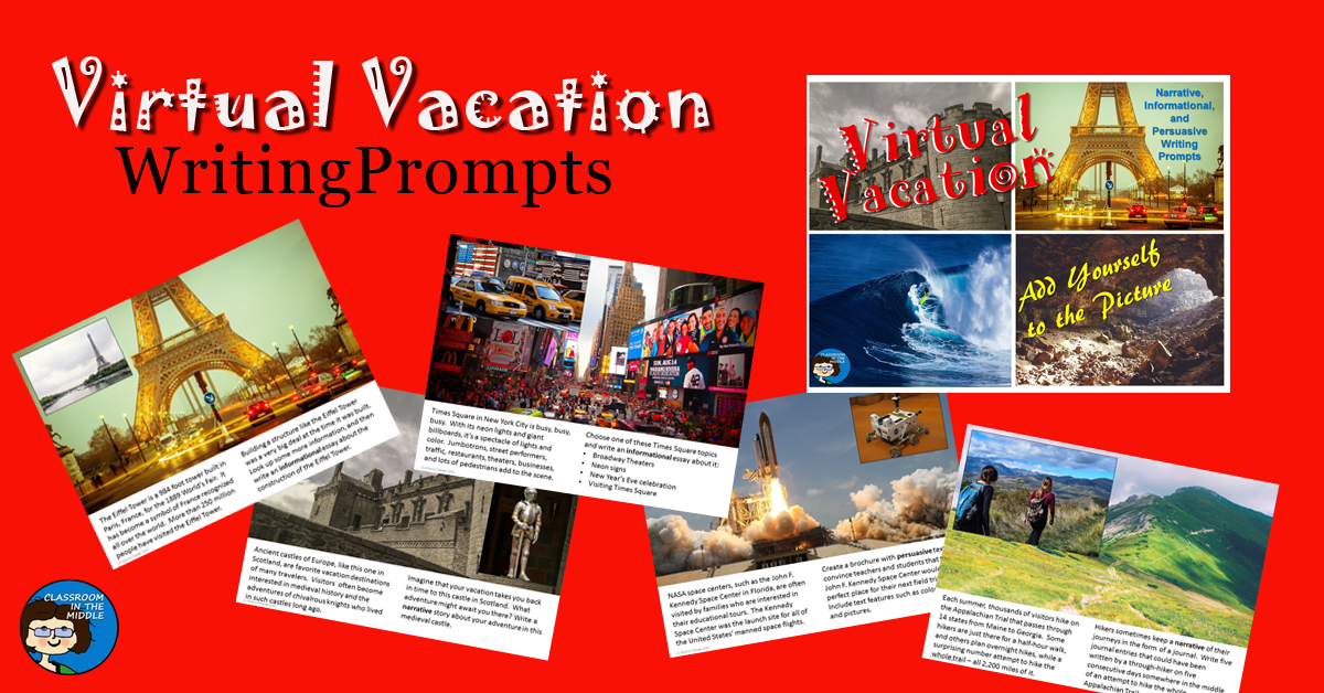 Virtual Vacation Writing Prompts