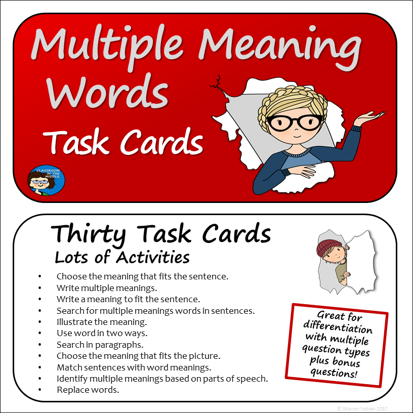 Multiple Meaning Word Task Cards