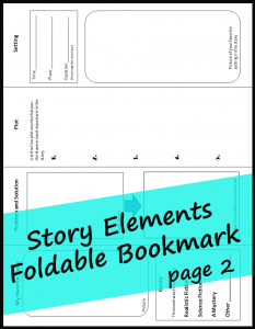 Story Elements Foldable Bookmark