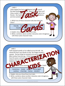 Characterization Kids Task Cards