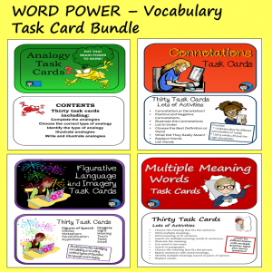 Word Power Vocabulary Task Card Bundle