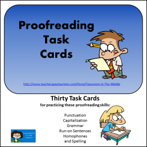 Proofreading task cards