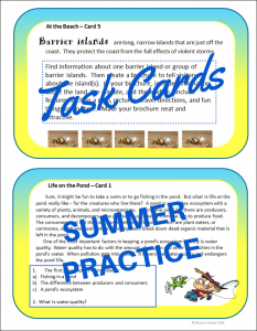 Summer Practice Task Cards