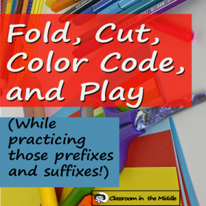 Fold, Cut, Color Code, and Play - Prefixes and Suffixes
