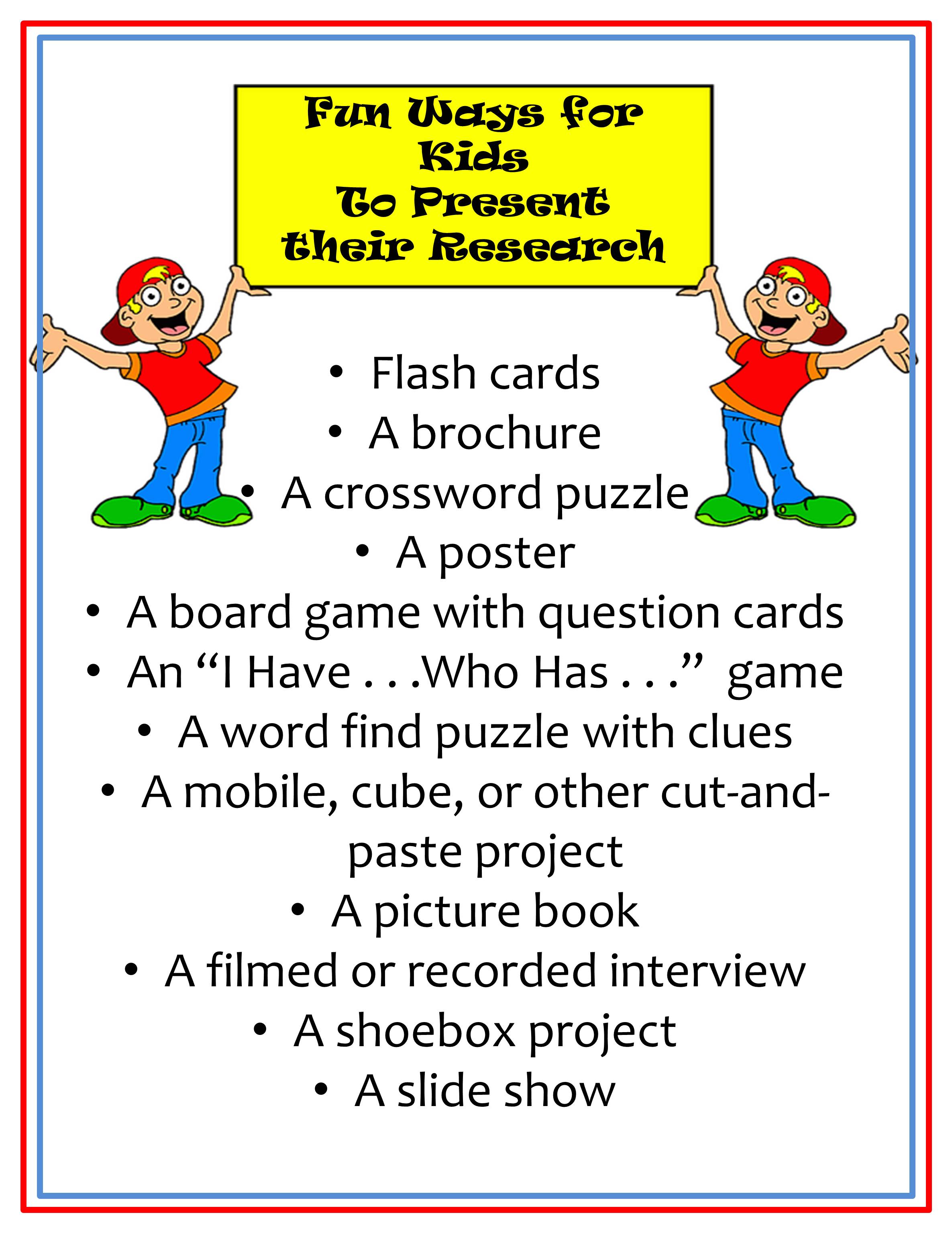 how to present research ks2