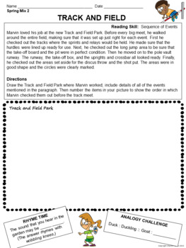Track and Field activity sheet