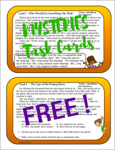 Mysteries task cards