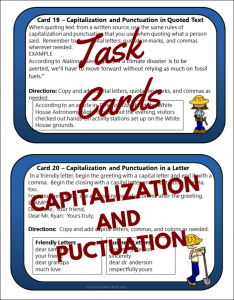 Capitalization and Punctuation Task Cards