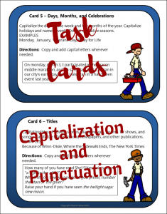 Cap and Punct task Cards Sample