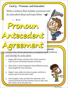 Pronoun Antecedent Agreement 