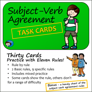 Subject-verb agreement task cards