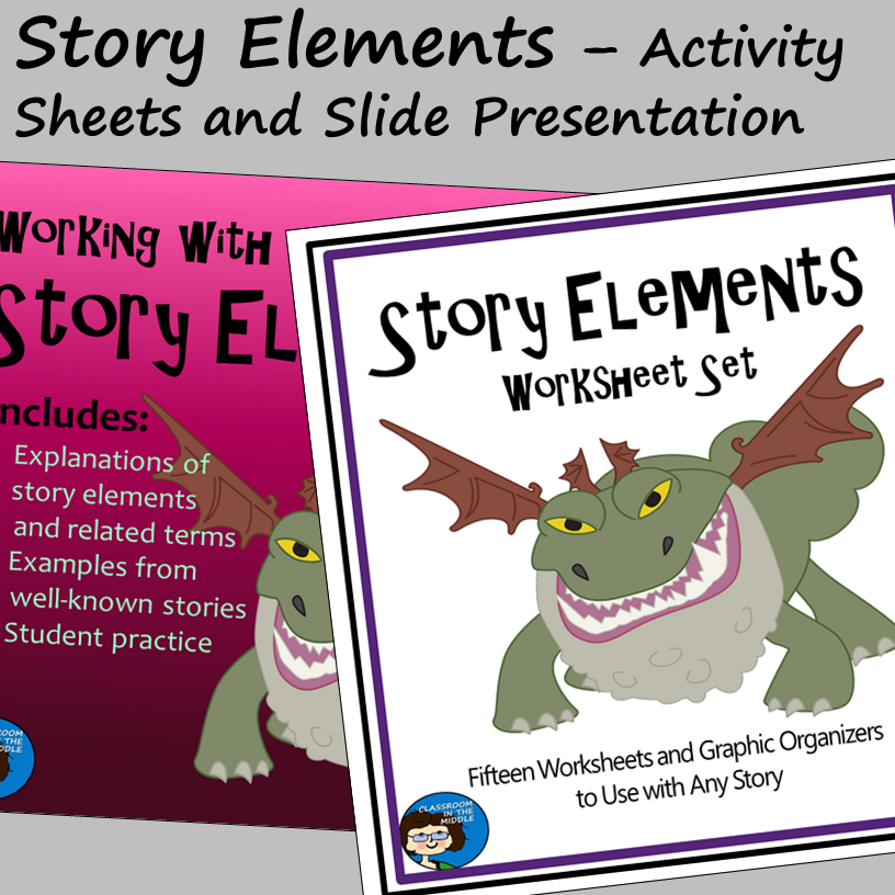 Story elements - activity sheets and slide presentation