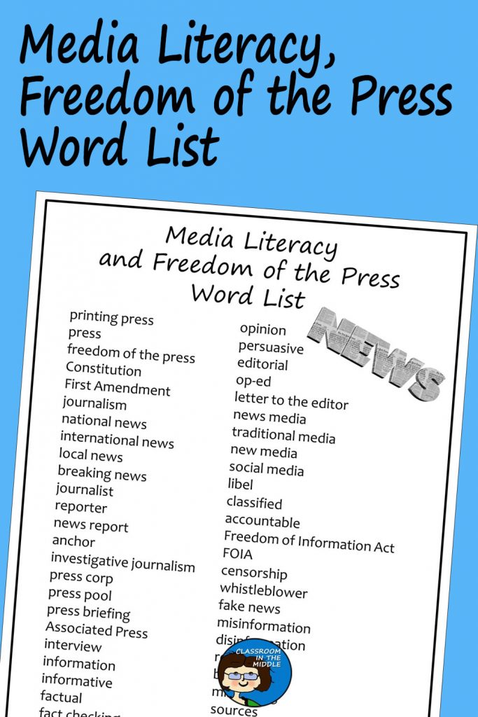 media literacy and freedom of the press word list